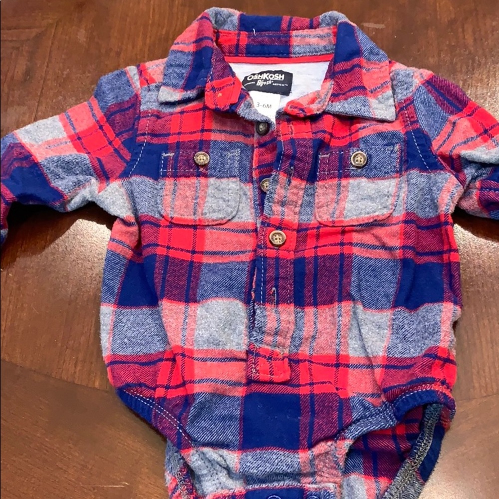 1 LS baby boy flannel onesie